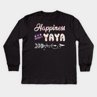 Happiness Is Being A Yaya Kids Long Sleeve T-Shirt